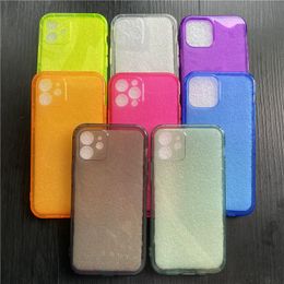 Clear Neon iPhone Case Transparent Colorful Bright Translucent Soft Silicone Cases Slim Shockproof Bumper Cover For iPhone 14 13 12 Pro Max 7 8 Plus