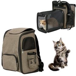 Cat Carriers Expandable Backpack Carrier With Pet Portable Folding Bag Extended Bags For Small Dogs Supplies