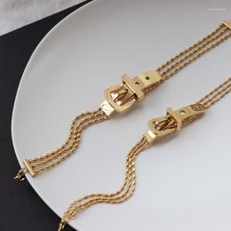 Link Bracelets Minimalist Belt Buckle Chain Design Stainless Steel Does Not Fade Bracelet For Female Bohemian Decoration Accessories Jewellery