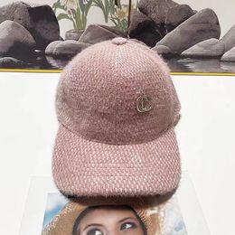 Autumn winter letter lamb hair baseball cap female Korean ins hairs blend fashion thickened warm cap
