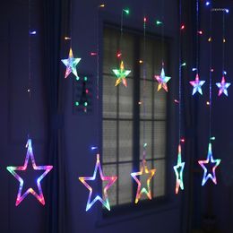 Strings 2.5M 138leds 8 Mode Star Led Curtain Icicle String Lights Christmas Year Wedding Party Decoration Garland Light