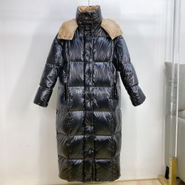 2022 Jaqueta Feminina Designer Down Elegante Cor Gradiente Parkas Grosso Quente Jaqueta Vento Casacos Outwear Parka Roupas Femininas Clássico Inverno Jaquetas Puffer