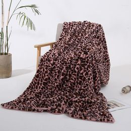 Blankets Elegant Leopard Design Fuzzy Blanket Sheets Super Soft Fur Crystal Short Plush Bedding Sofa Cover 130 160cm/160 200cm
