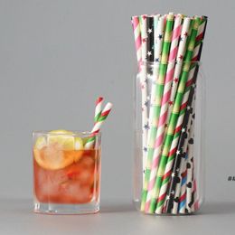 Multi Colours Paper Drinking Straws Birthday Wedding Party Event Hawaiian Holidays Luau Sticks KTV Drinking Straws GWB16174