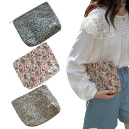 Cosmetic Bags Japan Style Floral Bag Large Capacity Canvas Makeup Storage Pouch Zipper Vintage Clutch Portable Travel Beauty Case