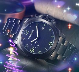 Big Lumious Quartz Mulit Functional Watch 45mm Men President Stainless Steel Crystal Mirror Generous Popular Stopwatch Wristwatch montre de luxe