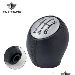 Shift Knob Pqy - Leather 6 Speed Manual Car Gear Shift Knob Styling For Renat Megane Scenic Laguna Espace Master Vauxhal Opel Drop De Dhzvb