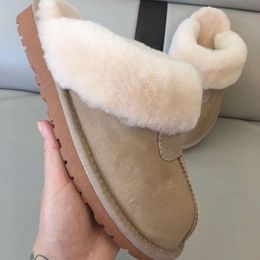 2023 Cotton Slippers Australia Australian Snow Boots Womens Shoes Warm Casual Indoor Pyjamas Party Wear Non-Slip Drag Men Women Full fur