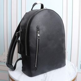 top Backpack Men Embossed Leather Backpacks Large Capacity Handbag Zipper Purse Old Flower Shoulder Bag