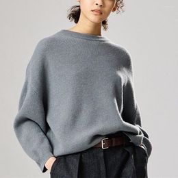 Women's Sweaters Women Solid Colour Sweater Pullover O-Neck Wool Cashmere Long Sleeve Loose Simple Lady All-Match Jumpers Tops 2022 Autumn