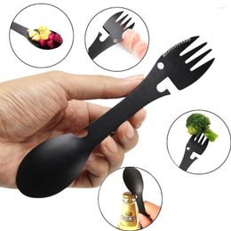 Flatware Sets Tableware Multitool Bottle Stainless Steel Cutlery Utensil Fork Can Opener Spork Picnic Multi Tool Spoon Portable Camp