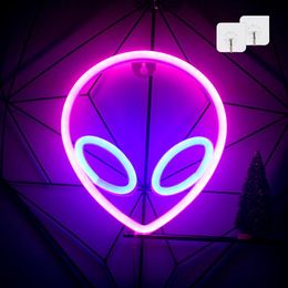 Insegna al neon Alien Light Design Lampada a sospensione a parete per la camera dei bambini di casa Xmas Party Holiday Art Room Decor