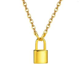 Pendant Necklaces Chic Tiny Padlock For Women Gold Tone Stainless Steel Lock With Adjustable Chain Collar Gift Jewellery