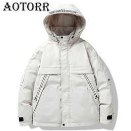 Mens Down Parkas White Duck Down Jackets Mens Windproof Hooded Down Coats Fashion Solid Colour Winter Warm Thicken Parkas High Quality Jackets 221010