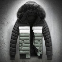 Mens Down Parkas Puffer Jacket Men With Hood Winter Fashion Clothing Hooded Cotton Padded Jacket Thicken Keep Warm Casual Coats Hip Hop 221010