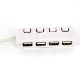 High Speed 4 Ports USB 2.0 Hub LED Indicator Splitter With Power On/off Switch For Laptop PC Computer Black/Blue