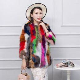 Women's Fur 2022 Real Price Women Clothes Natural Coat Genuine Raccoon Jacket Lady Warm Winter Sr586