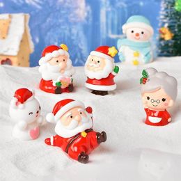 Christmas Decorations Decoration Santa Tree Figurines Fairy Garden Decor Snow Landscape Model Ornaments Miniatures Set