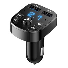 Other Auto Electronics Fm Transmitter Car Hands- Bluetooth-Compaitable 5.0 Kit Mp3 Modator Player Hands O Receiver 2 Usb Fast Charger Dhufj