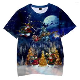 Men's T Shirts Christmas Tshirt 3D Printed Unisex Short Sleeve Women Harajuku Streetwear 2022 Merry Summer Clothes