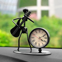 Interior Decorations Car Decoration Retro Guitar Bass Music Electronic Clock Furniture Table Book Shelf Accessories