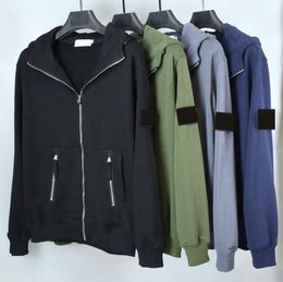 Topstoney Brand Hoodies Stone Metal Cardigan Zip Pockets Embroidered Narrow Brim and Oval Back Island Hoodie Size M-2xl 06