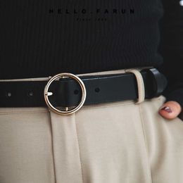 Belts Classic PU Leather for Women Round Fivele Pin Jeans Black Chic Luxury Brand Fancy vintage Strap feminino G221010