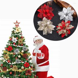 Christmas Decorations Glitter Artificial Flower Tree Decorative Flowers Ornaments Merry Home Happy Year