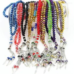 Strand Muslim Tasbih 99 Rosary Bead Islam Prayer Misbaha Emulation Crystal Agate Resin Beads Islamic Religion Eid Ramadan Gift