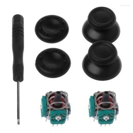 Game Controllers 3D Analogue Axis Module Potentiometer Black Joystick Thumbsticks Silicone Cover Screwdriver Replacement Kits For 4 Drop
