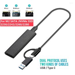 Computer Cables M2 NVMe NGFF SATA SSD Case Dual Protocol 10Gbps HDD Box M.2 To USB 3.1 Enclosure Type-A Type-C Cable For