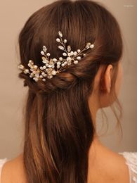 Headpieces Fashion Pearl Rhinestone Bridal Hair Pins Clip Female Accessories Wedding Jewelry Bridesmaid HeadwearHeadpieces