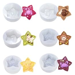 Twelve Constellation Mousse Cake Silicone Mould DIY Handmade Star Aromatherapy Candle Soap Mould Pentagram Dessert Baking Tools MJ0879