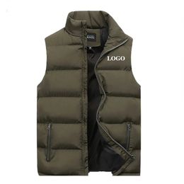 Mens Vests Custom Men Jacket Winter Women Vest Down Cotton Sleeveless Jacket Waistcoat Mans Warm Coat Sleeveless Warm Male Outwear 221010