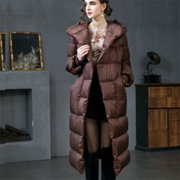 Womens Vests Net red with the same Korean winter fashion womens loose large size down jacket long coffee Colour jacket down coat black 221010