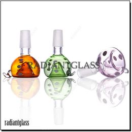 Smoking Accessories 14MM Glass bowl Heady Glass US Color with multi dots For bong bowls 18mm Hi-Q Wholesale male hand-made bolwls