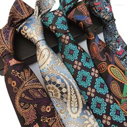 Bow Ties Vintage Fashion Man Silk Tie Paisley Floral Green Wedding For Men Luxury Necktie Unisex Dress Shirt Collar Neckwear Cravat