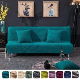 Chair Covers Polar Fleece Armless Sofa Bed Cover Elastic Without Armrest Anti-Slip Slipcover For Living Room Home El