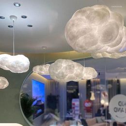 Pendant Lamps Night Lamp Handmade Material Hanging Cotton Cloud Shape Light Creative Led For Home Bedroom Decor