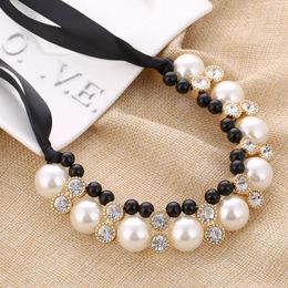 Choker ZOSHI Punk Multi Layered Pearl Necklace Collar Statement Blace Rope Chain Crystal Pendant Women Jewellery Gift