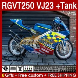Movistar Blue Fairings Kit & Tank For SUZUKI SAPC VJ23 RGVT250 RGV-250CC 97-98 Bodyworks 161No.77 RGVT-250 RGV-250 RGV250 97 98 RGVT RGV 250 CC 250CC 1997 1998 Full Fairing