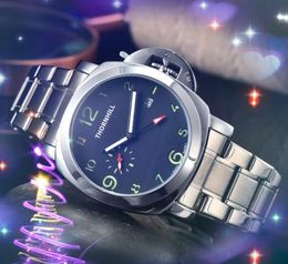 Big Lumious Mulit Functional Watch 45mm Men President Stainless Steel Quartz Movement Iced Out Generous Popular outdoors Sports Customised Logo Wristwatch