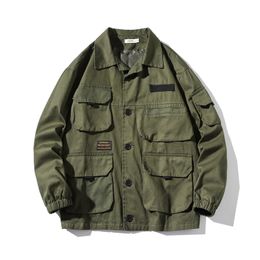 Giacche da uomo uomo abbigliamento 5xl harajuku cappotto giapponese giacca da lavoro da lavoro armata verde taglie coreane abiti da lavoro casual della moda coreana 221010