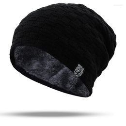 Berets Fashion Adult Men Winter Warm Hat For Unisex Knitted Casual Beanies Skullies Cotton Wool Hats Brand Outdoor Solid Gorros