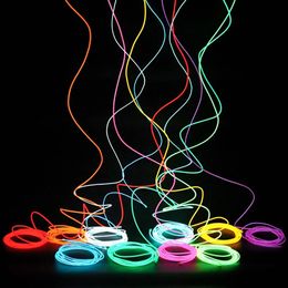 Flexible Neon Sign Light 3M EL Wire Led Dance Party Atmosphere Decor Lamp RopeTube Waterproof Multicolor DIY Decor