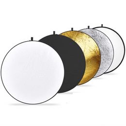 Wholesale Light Photography 32 43 inch Portable 5 in 1 Translucent Silver Gold White Black Collapsible Round Multi Disc Reflector Studio with Bag for Any Photography Situation