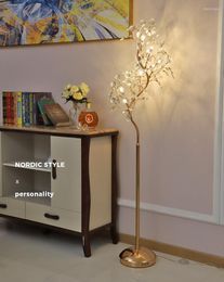 Floor Lamps Nordic Crystal Lights Luxury Bed Room Tree Branch Lamp High-grade Stand Light Modern For Living