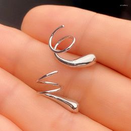 Backs Earrings Smooth 925 Silver Needle Ear Cuffs For Women Fake Piercing Wave Design Clip Stud Hoop 2022 Jewelry Wholesale