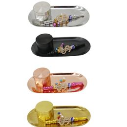 Wholesale 4 Layers 50mm OD Concave Smoking Accessories Stainless Steel With Tobacco Tray Smoke Tips Herb Grinder Crusher Unique Design Grinders GR492