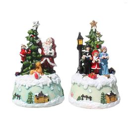 Interior Decorations Christmas Cake Led Lighting Ornament Resin Sculpture With Music For Home Decoration